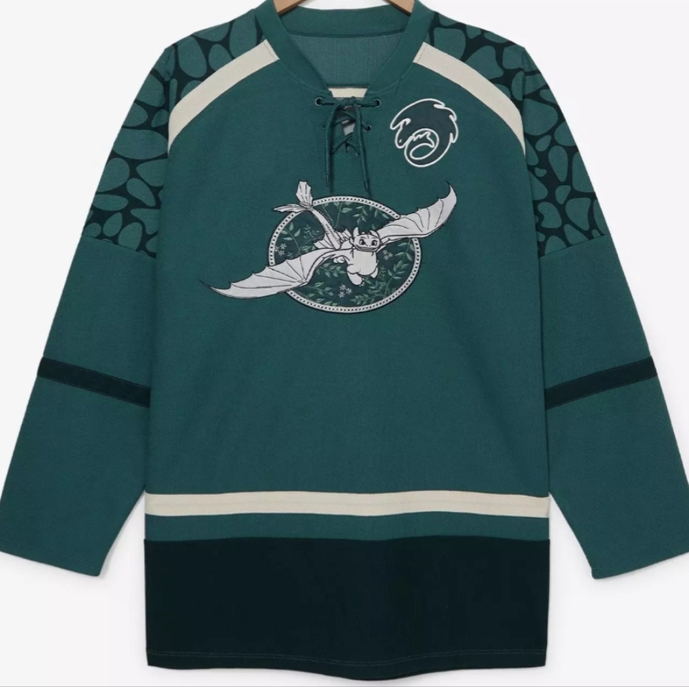 DreamWorks How To Train Your Dragon Toothless Hockey Jersey Sz Medium NWT